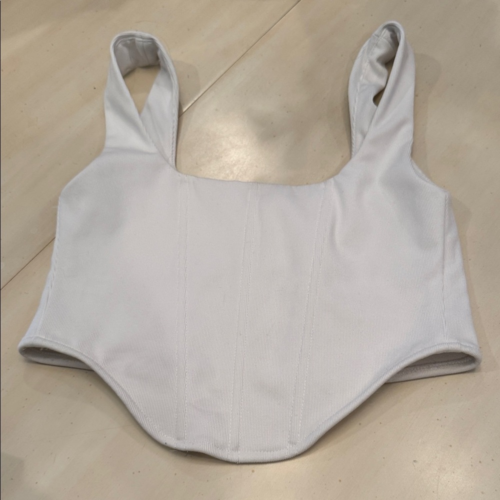 American Threads White Crop Top